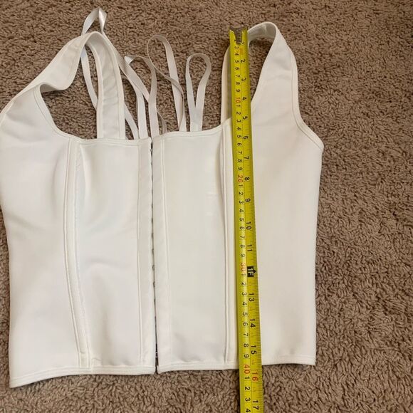Bustier White Corset Hook Eye Lace Top Small Boning Fashion - Picture 7 of 7